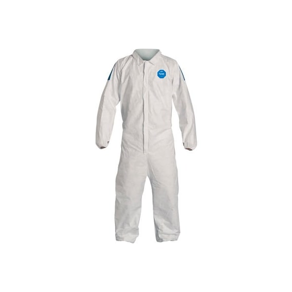 Dupont Disposable Coveralls, Dual Coverall, LG, Serged Seam, White Front, Blue Back TD125SWBLG0025CM - main